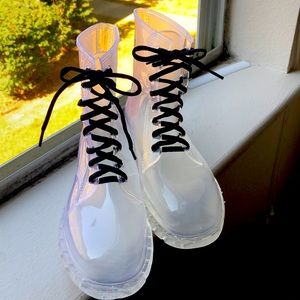 Clear vinyl boots